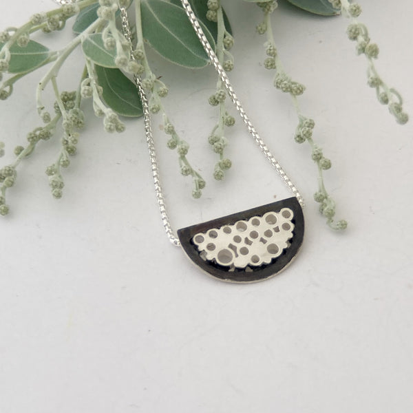 Half circle store pendant necklace