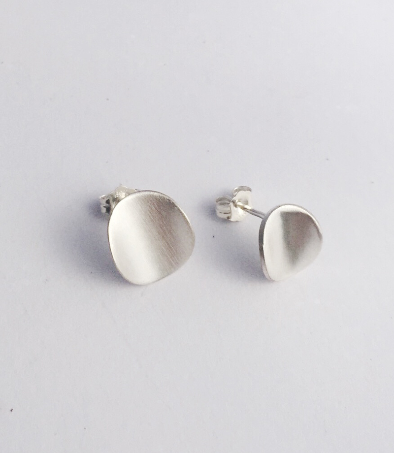 Large sterling silver curved earrings