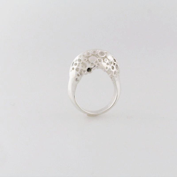 Silver High Pebble Road Ring