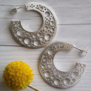 Handmade Sterling Silver Hoop Earrings handmade in sterling silver