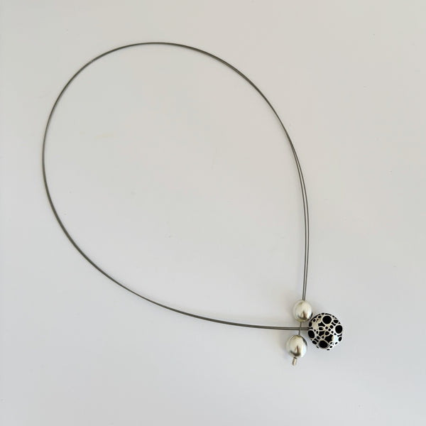 Black Ice Ball split Necklace