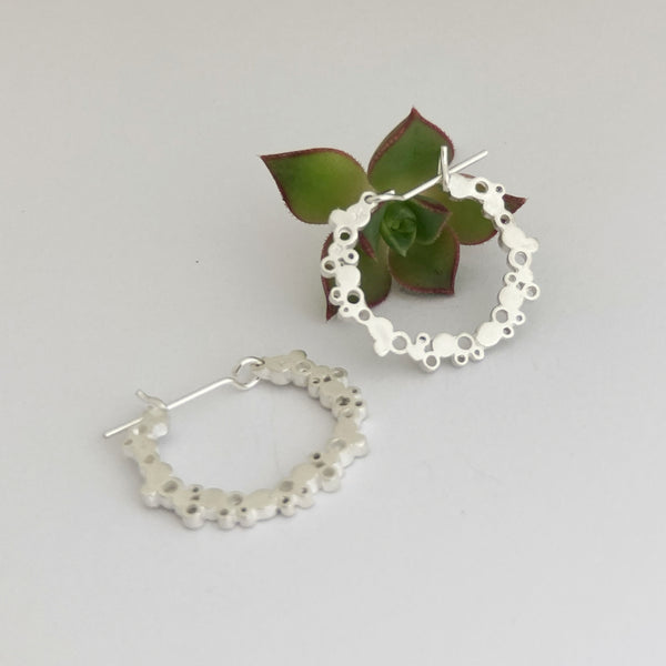 Halo Sterling Silver Hoops