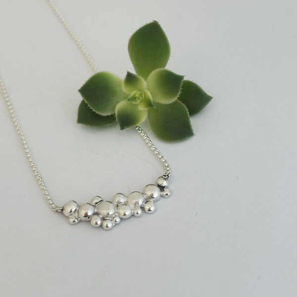 Sterling Silver Bubble Pendant Chain Lots Of Bubbles Necklace