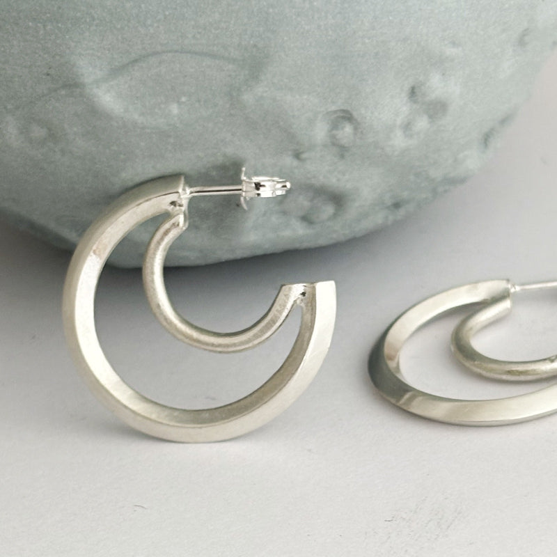 Sterling Silver Shadow Hoops