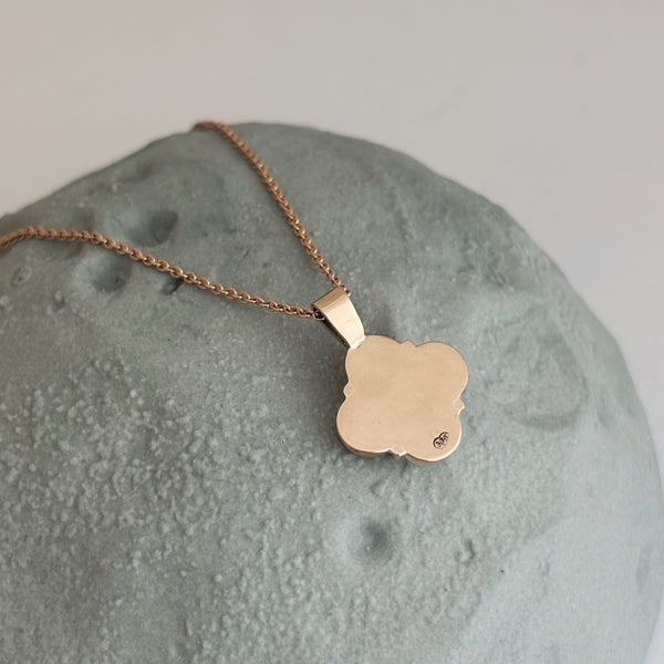 Flower Mother Of Pearl Necklace Rose Gold