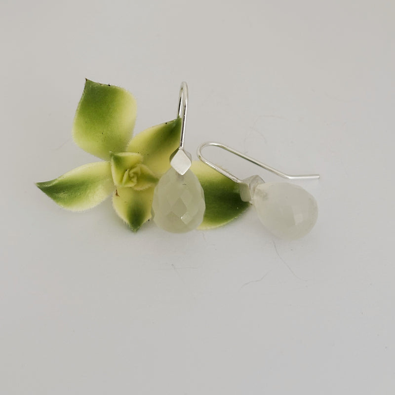 Moonstone drop sterling silver earrings