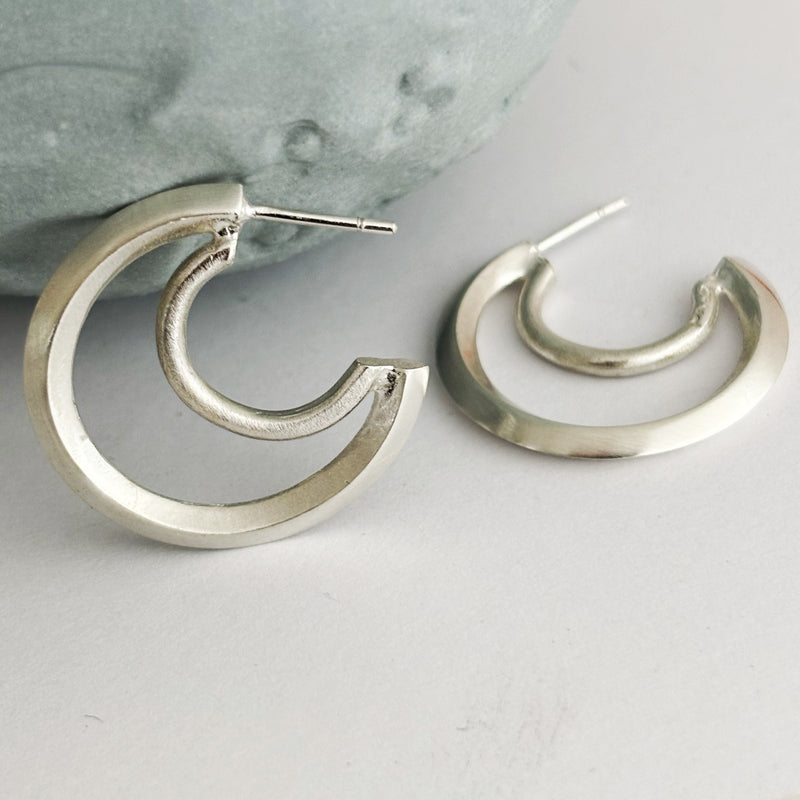 Sterling Silver Shadow Hoops