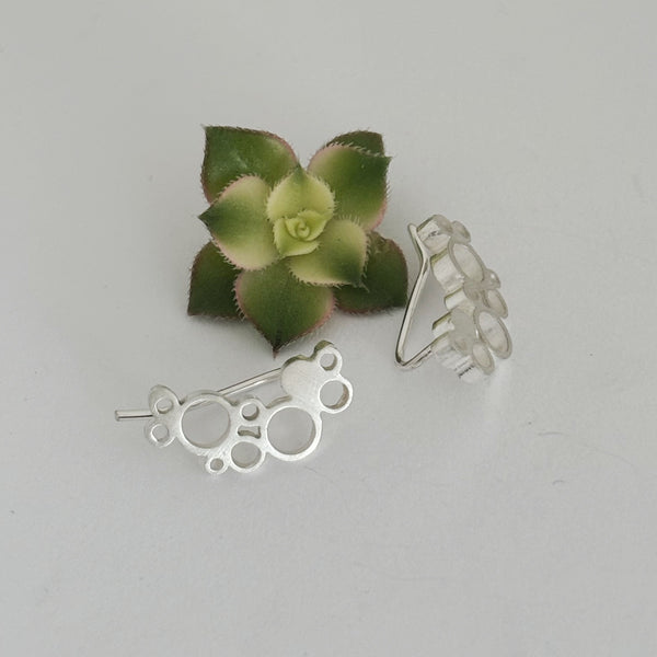 Dot Holly silver climber earrings