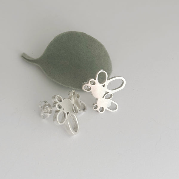 Sterling Silver large sea foam studs