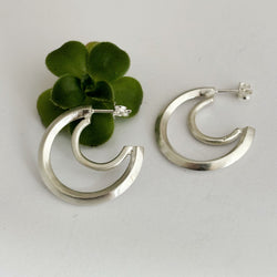 Sterling Silver Shadow Hoops