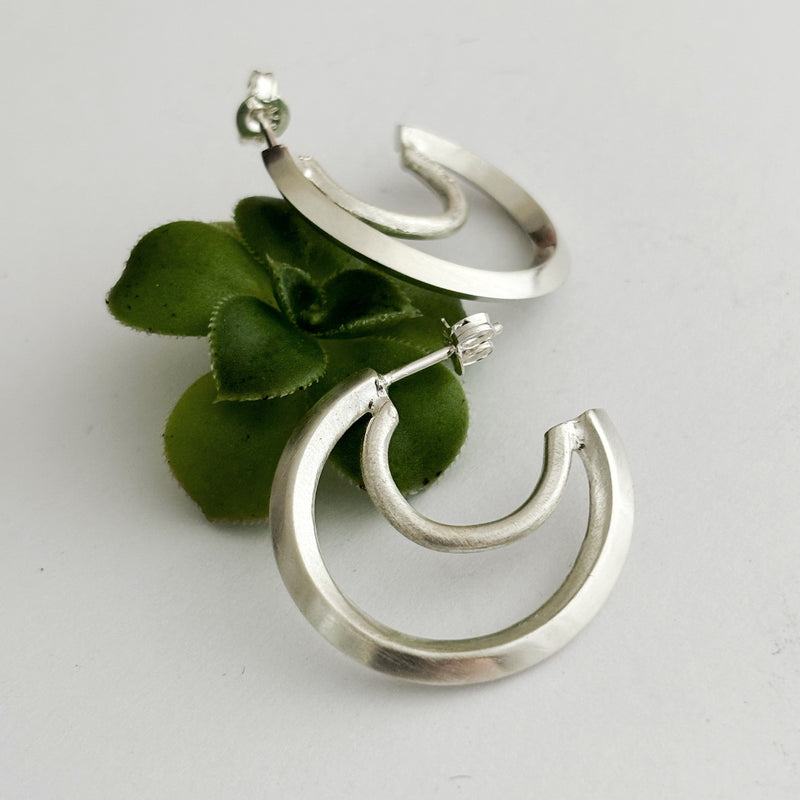 Sterling Silver Shadow Hoops