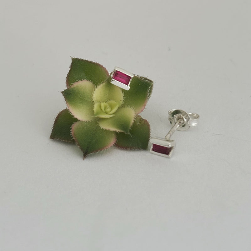 Square ruby studs