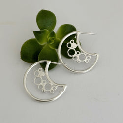 Sterling Silver Bubble Shadow Hoops