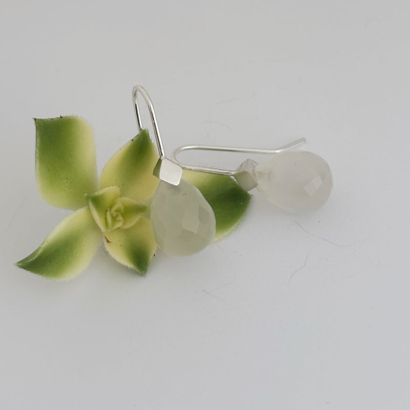 Moonstone drop sterling silver earrings