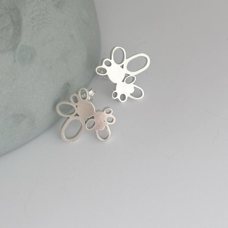 Sterling Silver large sea foam studs