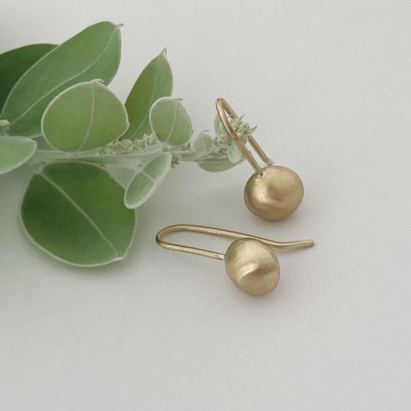 Gold ball drop earrings
