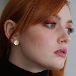 Large yellow gold curve earrings