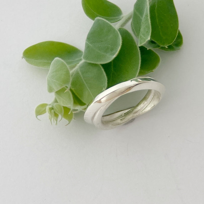 Sterling silver Wrapped high square ring