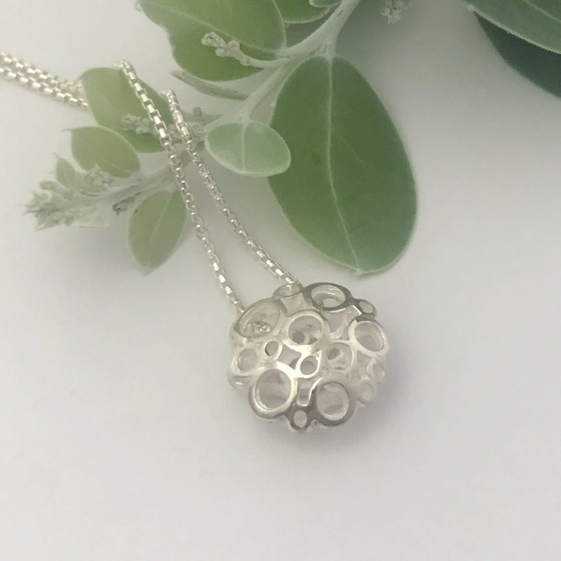Silver flower neckpiece