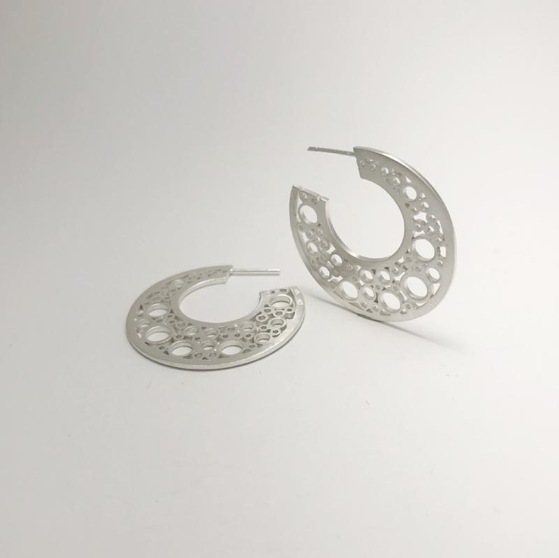 Large Sterling Silver hoopla earrings