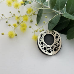 Double Hoopla Circle Sterling Silver Brooch