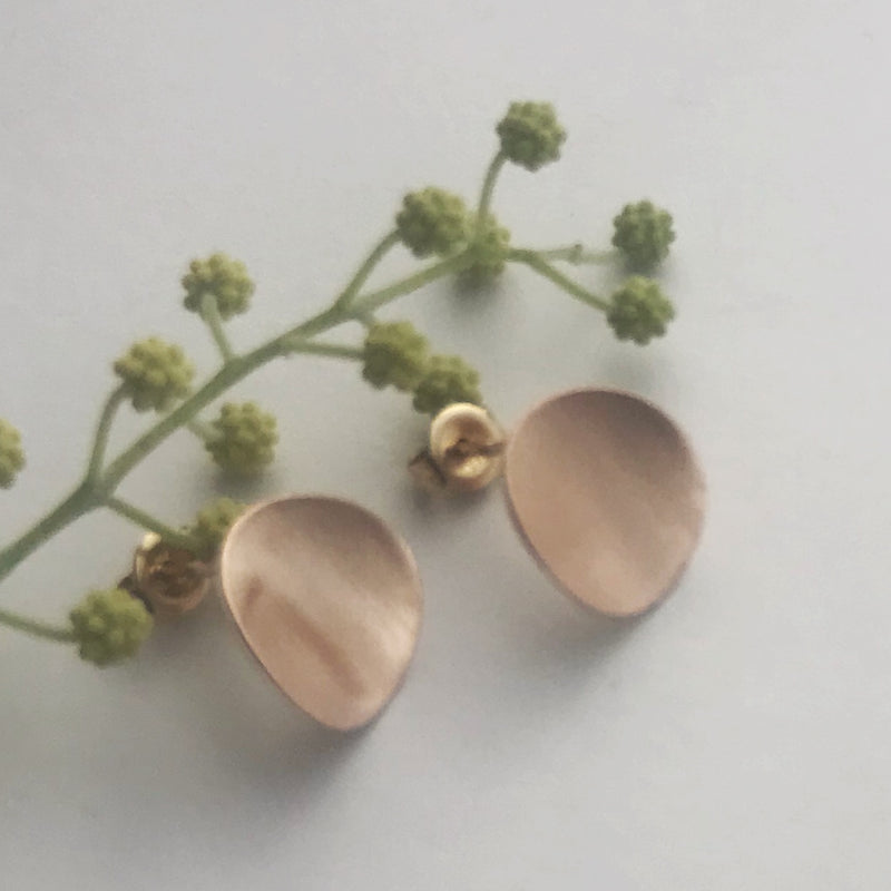 Large Rose gold curve earrings