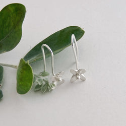 Star flower drop earrings with silver ball