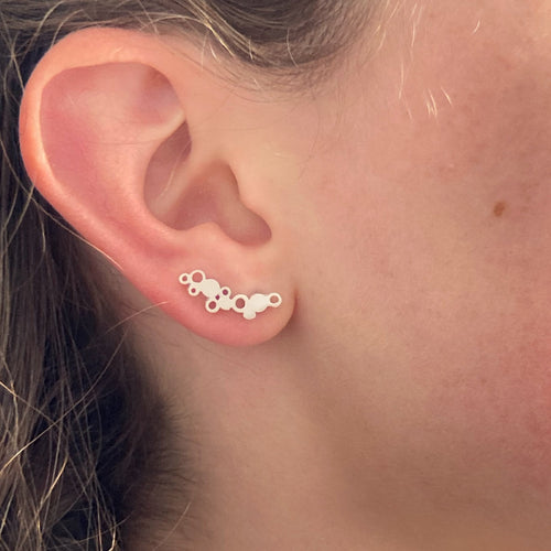Bubble along climber earrings - Pip Keane Design handmade in sterling silver, Sydney, Australia