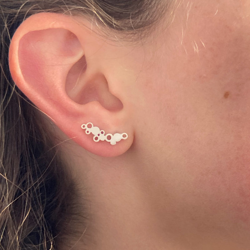 Bubble along climber earrings