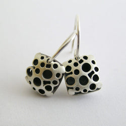 Small Square Flower Drop Earrings