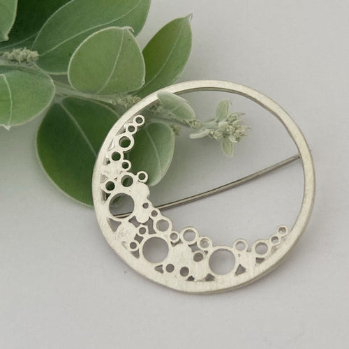 Silver New Moon Brooch Medium - Pip Keane Design